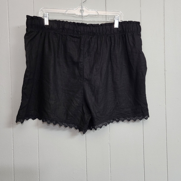 Time And Tru Black Linen Relax Fit Shorts - Picture 4 of 9